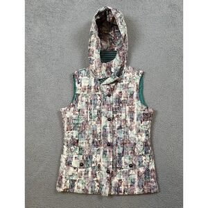 Missoni Down Puffer Vest Women's Size 6 Removable Hood Full Zip Snap Outdoor